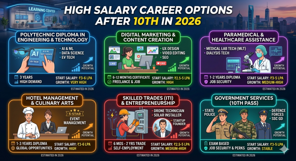 High Salary Career Options After 10th in 2026